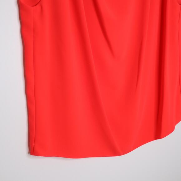 AMANDA UPRICHARD Fabienne Sleeveless Top Pleated Flowy Crimson Red Women's M - Picture 6 of 10